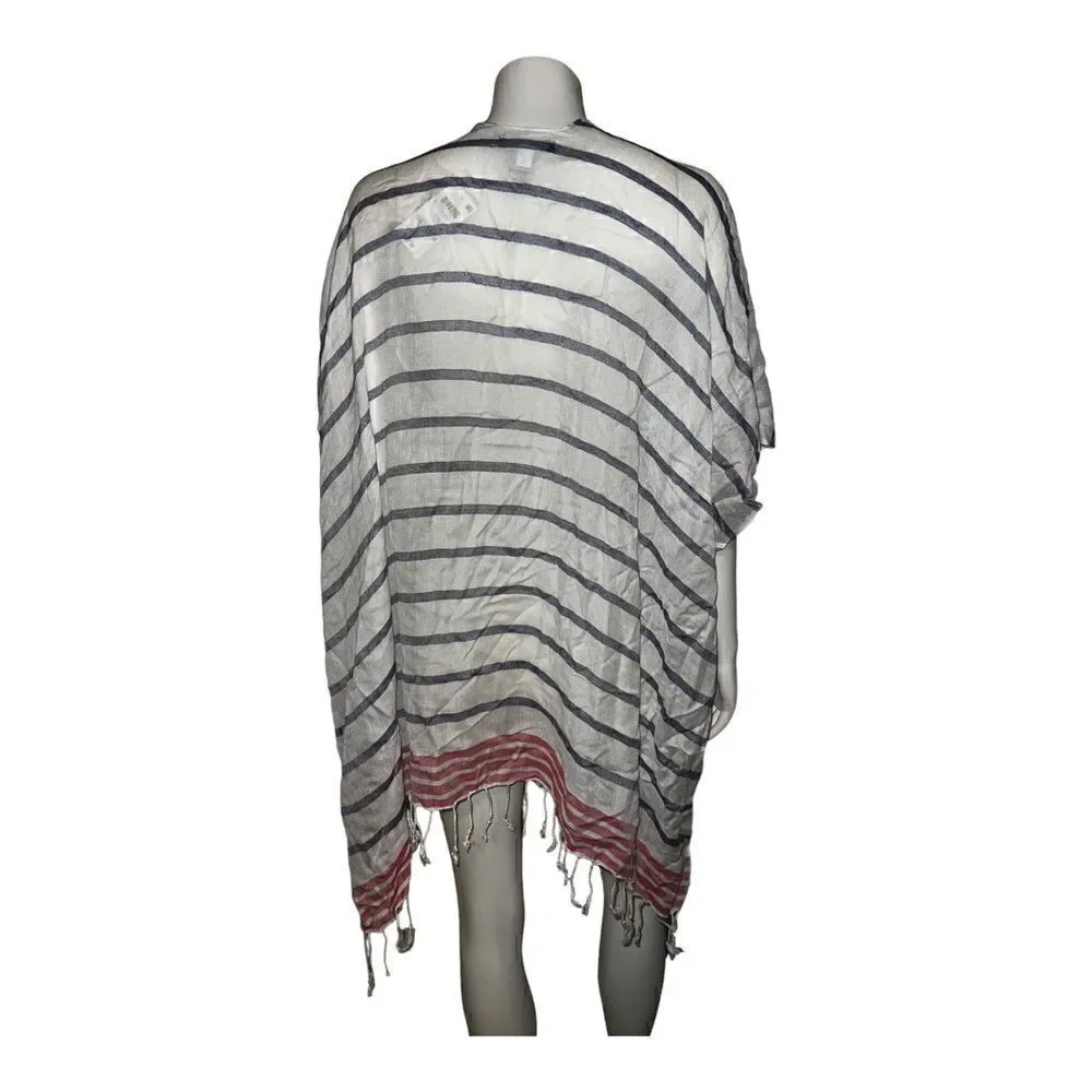 INC International Concepts Womens Striped Tie Topper White Navy Red One Size New